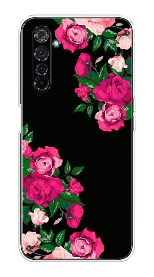 

Чехол на Realme 6 Pro "Розы фуксия", Черный;розовый;зеленый, 252850-1