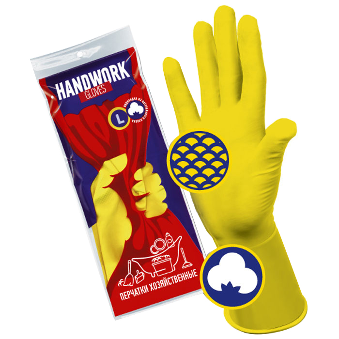 

Перчатки Handwork хозяйственные латексные р М