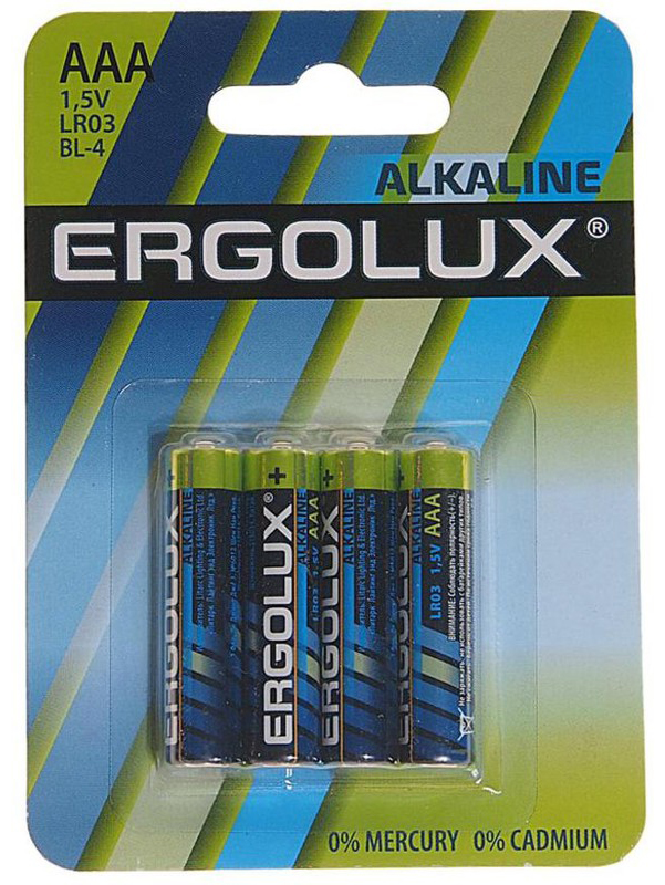Батарейка Алкалиновая Ergolux Lr03 Aaa 1,5v Упаковка 4 Шт. Lr03bl-4 ERGOLUX арт. LR03BL4