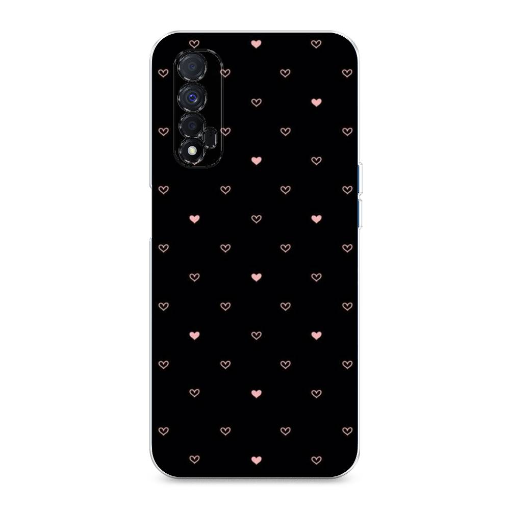 

Чехол Awog на Realme Narzo 30 4G "Черный фон и сердечки", Разноцветный, 257650-3