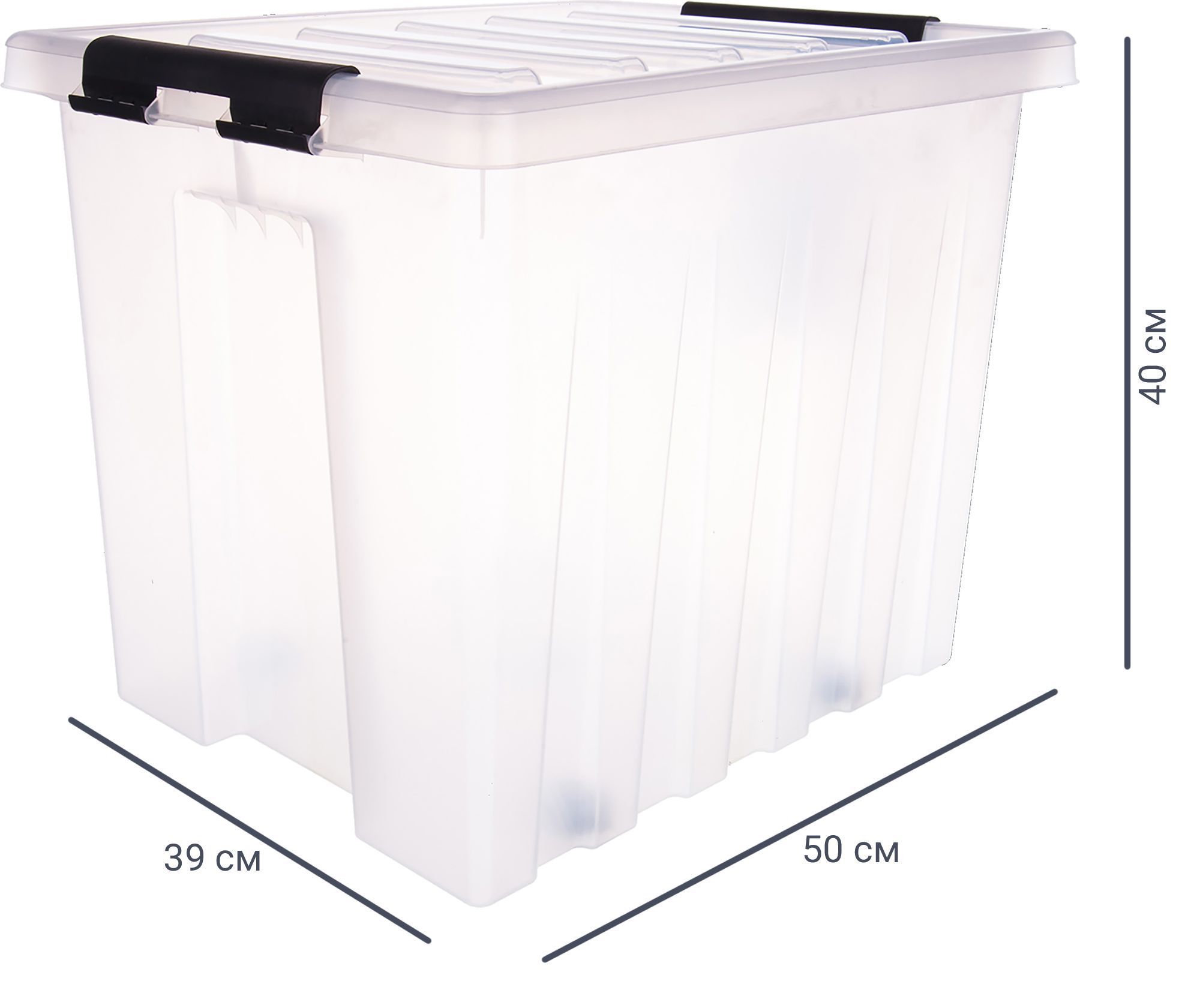 

Контейнер Rox Box 50x39x40 см 50 л пластик с крышкой и роликами цвет прозрачный
