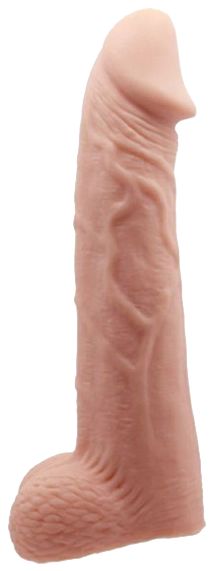 Телесная реалистичная насадка-удлинитель на пенис 21 см 198141