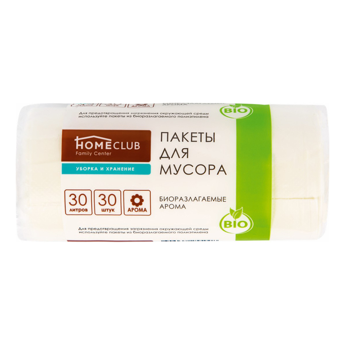 

Мешки для мусора Homeclub Bio Арома 30 л х 30 шт цвета в ассортименте