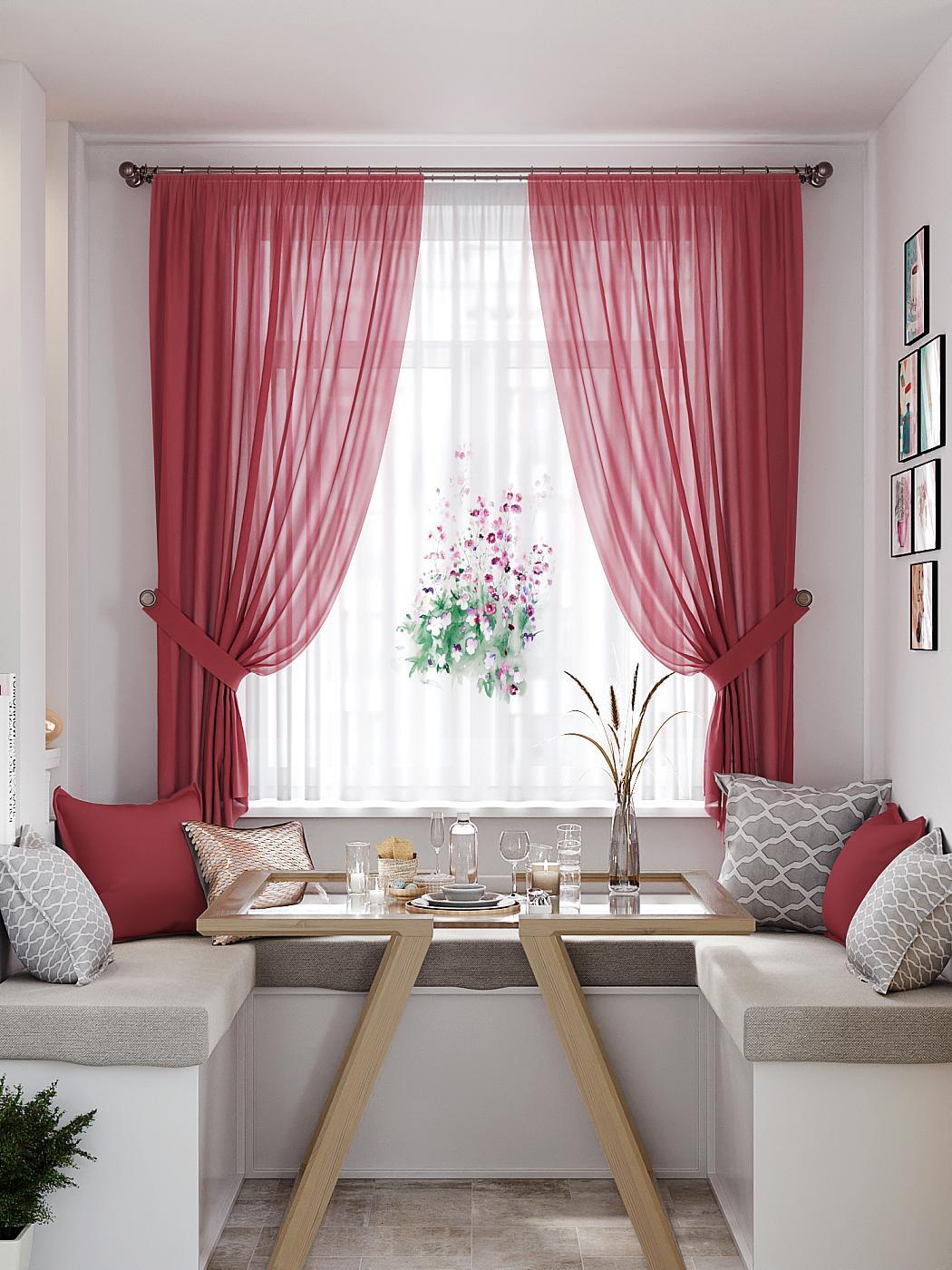

Комплекты штор AT HOME Фонирокс высота 180 см, ширина 145 см, Красный/бордо, 550347