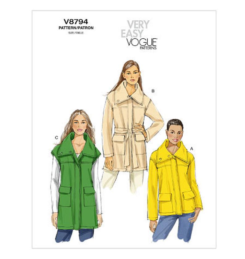 

Выкройка Vogue №8794 — Куртка в стиле милитари с накладными карманами