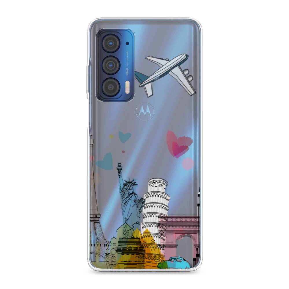 

Чехол Awog на Motorola Edge (2021) "Самолет путешествий", Разноцветный, 242950-10
