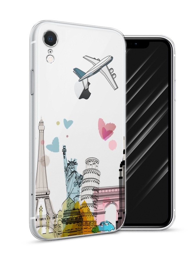 

Чехол Awog на Apple iPhone XR (10R) / Айфон XR (10R) "Самолет путешествий", Разноцветный, 12050-10