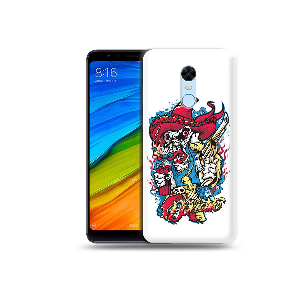 

Чехол MyPads Tocco для Xiaomi Redmi 5 Plus нарисованный скелет с писталетом, Прозрачный, Tocco