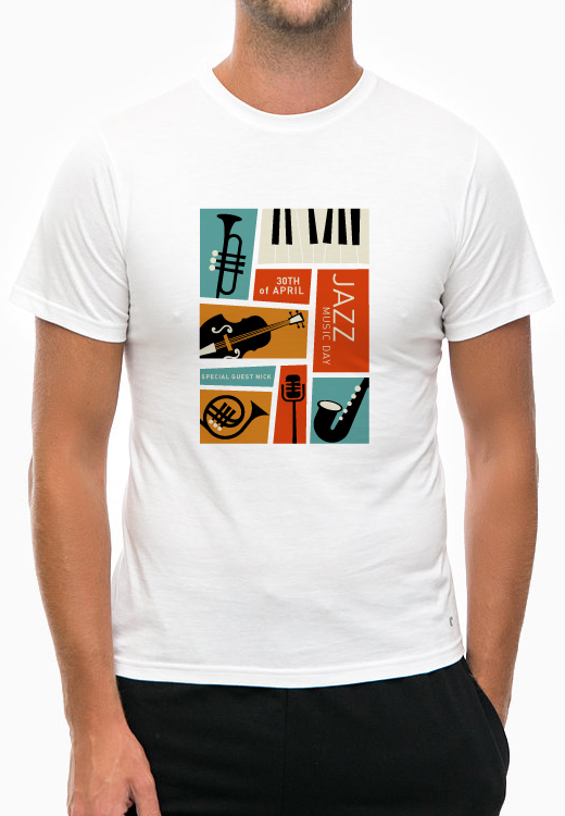 

Футболка унисекс NoBrand Jazz Day Poster Flat белая XXL, Белый, Jazz Day Poster Flat White