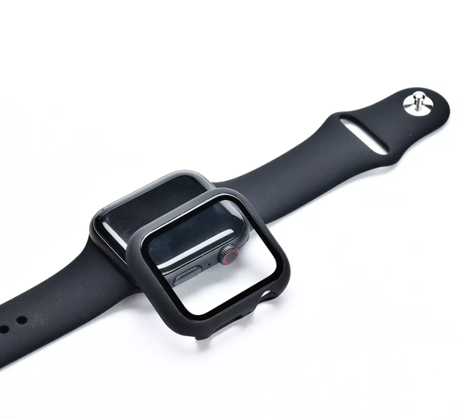 

Защитное стекло на Apple Watch, 38mm, 3D Full glue, черное, с силиконовым чехлом