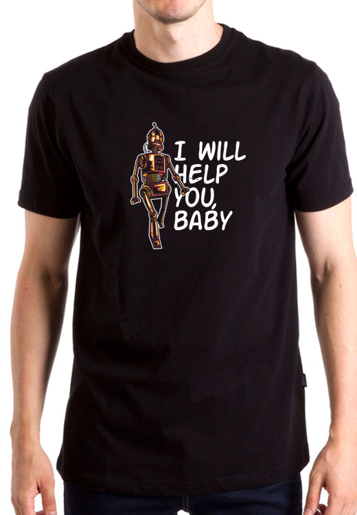 

Футболка унисекс NoBrand I Will Help You Baby черная XL, Черный, I Will Help You Baby