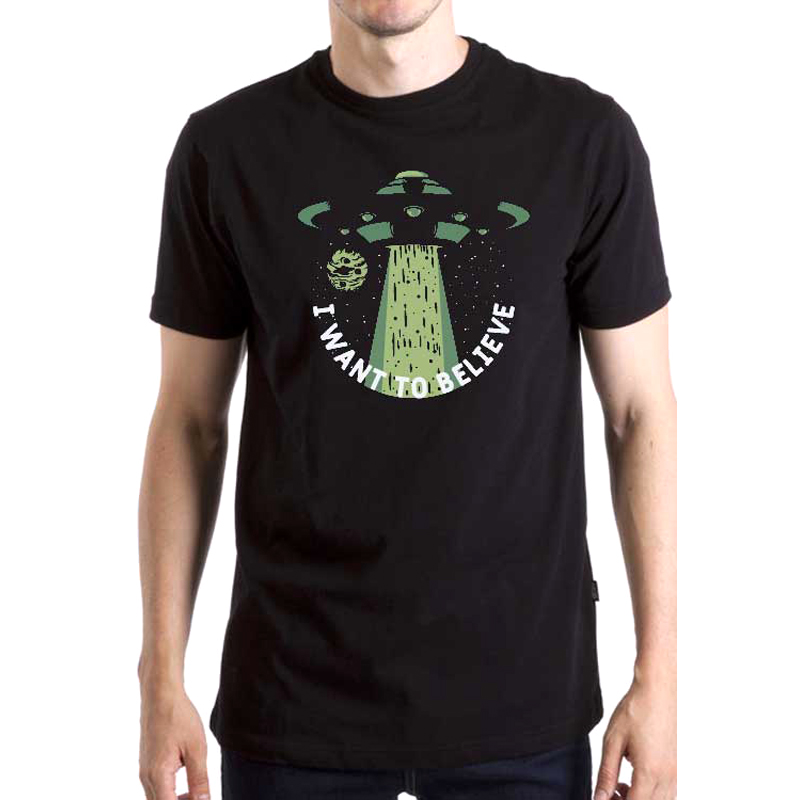 

Футболка унисекс NoBrand I Want To Believe черная L, Черный, I Want To Believe