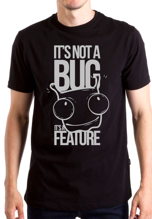 

Футболка унисекс NoBrand Is Not Bug Is Feature черная XXL, Черный, Is Not Bug Is Feature