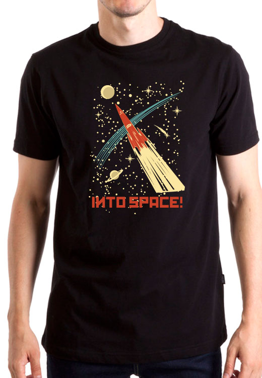 

Футболка унисекс NoBrand Into Space Ussr черная XL, Черный, Into Space Ussr