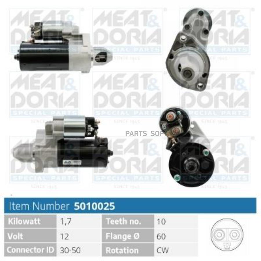 

Стартер 12V 1,7Kw Mercedes C (W203);E (W211,W212) MEAT & DORIA 5010025