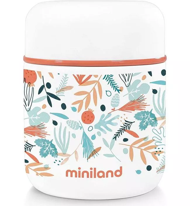 фото Термос miniland silky thermos mini mediterranean 0,28 л белый