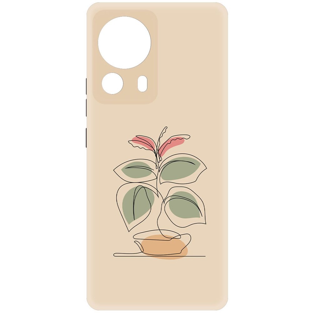 

Чехол-накладка Krutoff Soft Case Цветок для Xiaomi 13 Lite черный