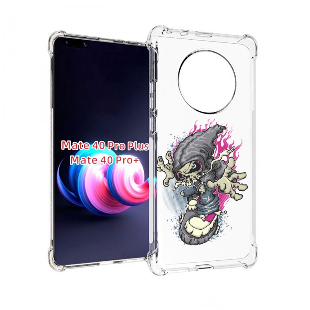 фото Чехол mypads нарисованный скелет на скейт борде для huawei mate 40 pro+ plus
