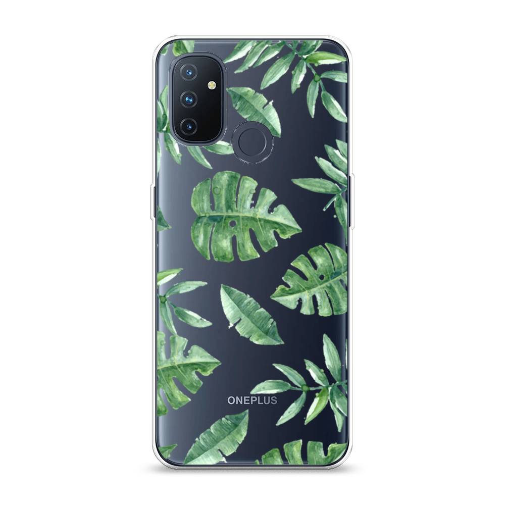 

Чехол Awog на OnePlus Nord N100 / ВанПлас Nord N100 "Нарисованные пальмовые листья", Зеленый, 152450-4