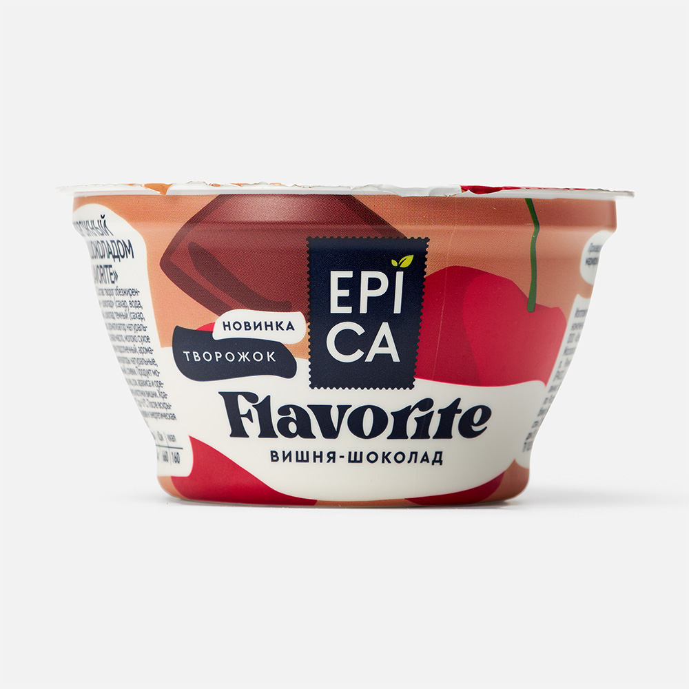 Десерт творожный Epica Flavorite вишня и шоколад, 8,1%, 130 г