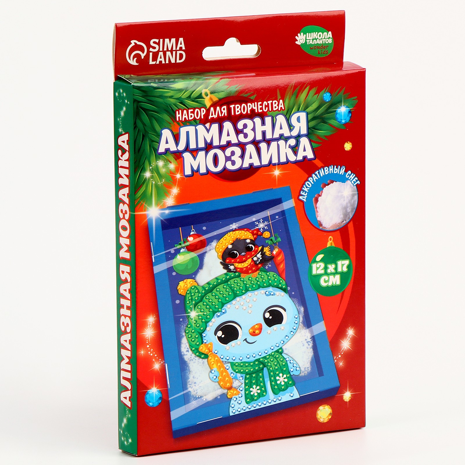 

Алмазная мозаика Школа талантов Новый год. Снеговик, 12х17 см, Новый год. Снеговик