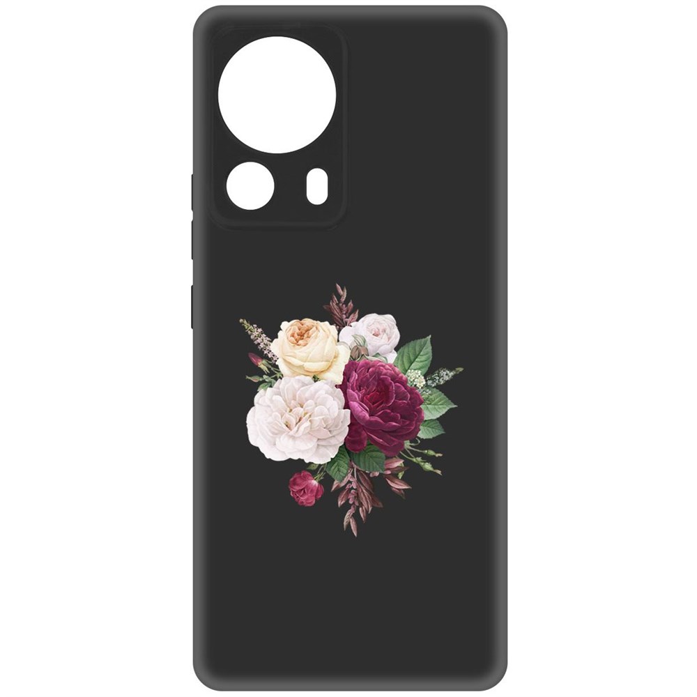 

Чехол-накладка Krutoff Soft Case Цветочная композиция для Xiaomi 13 Lite черный
