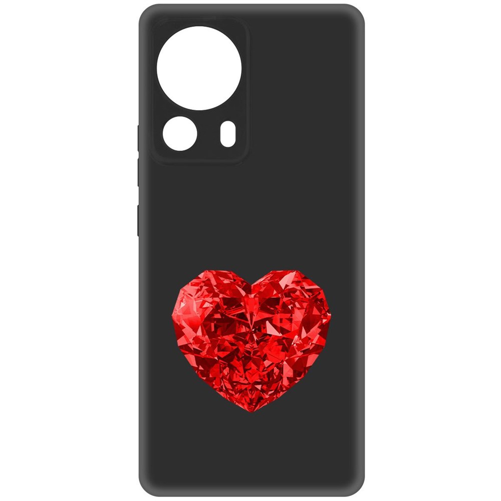 

Чехол-накладка Krutoff Soft Case Рубиновое сердце для Xiaomi 13 Lite черный