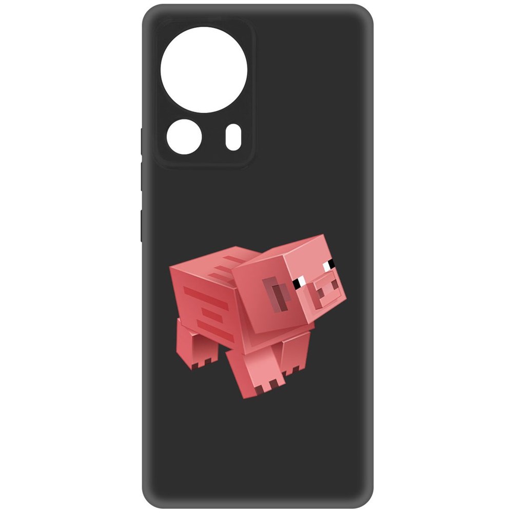 

Чехол-накладка Krutoff Soft Case Minecraft-Свинка для Xiaomi 13 Lite черный