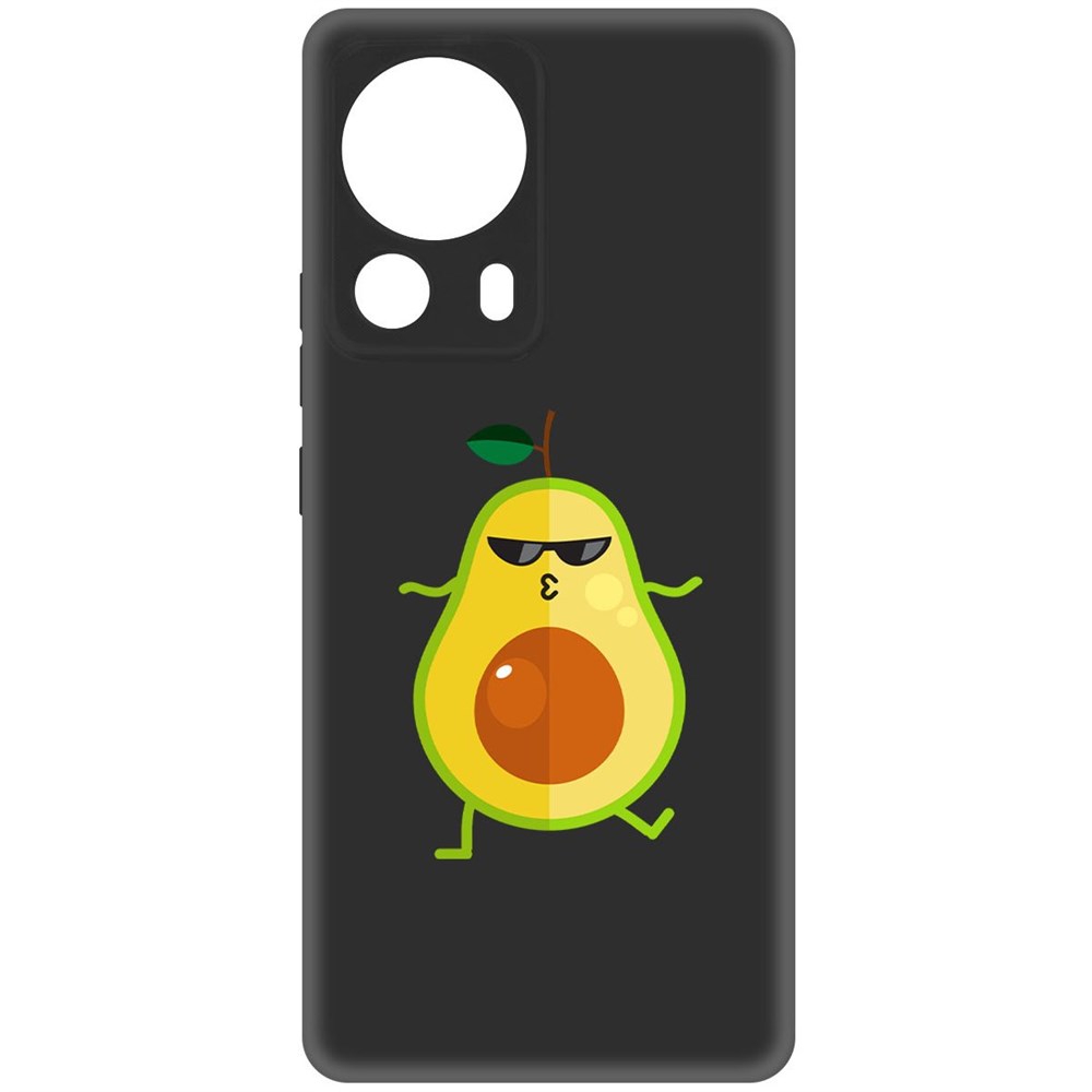 Чехол-накладка Krutoff Soft Case Авокадо Стильный для Xiaomi 13 Lite черный