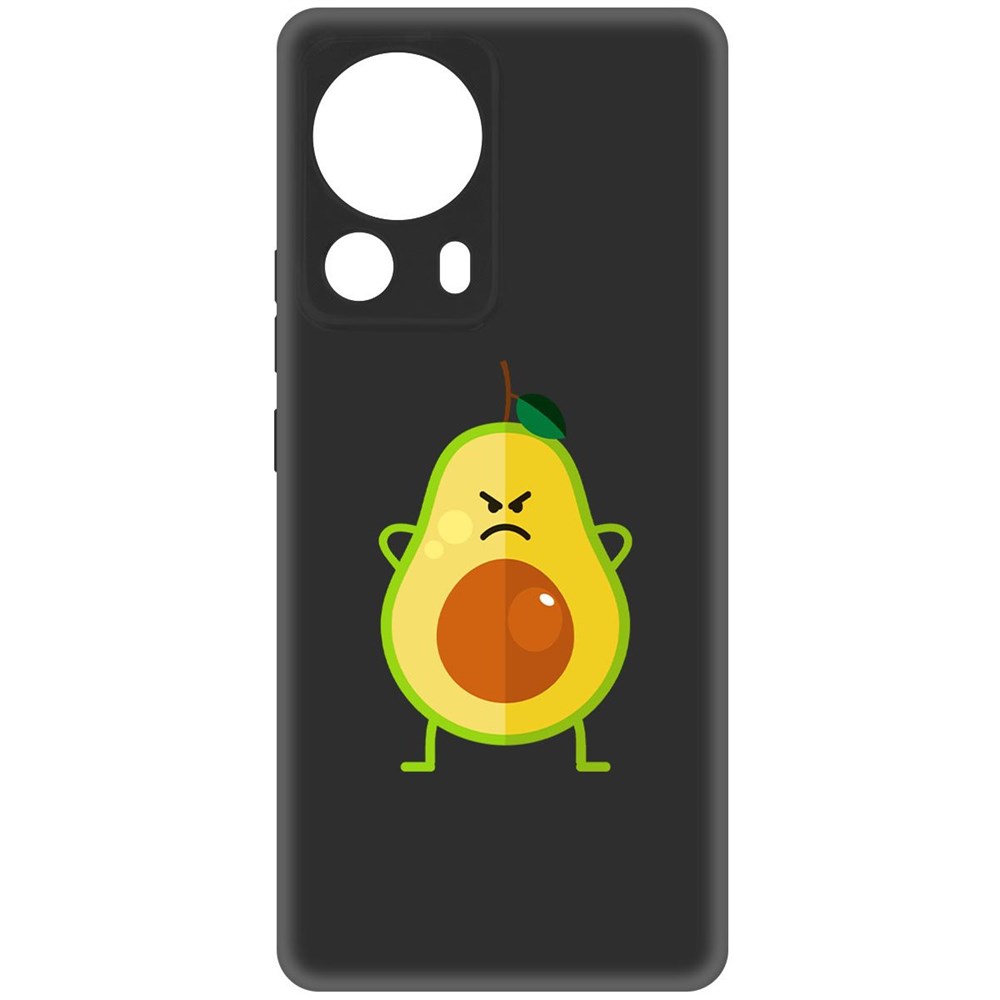 Чехол-накладка Krutoff Soft Case Авокадо Сердитый для Xiaomi 13 Lite черный