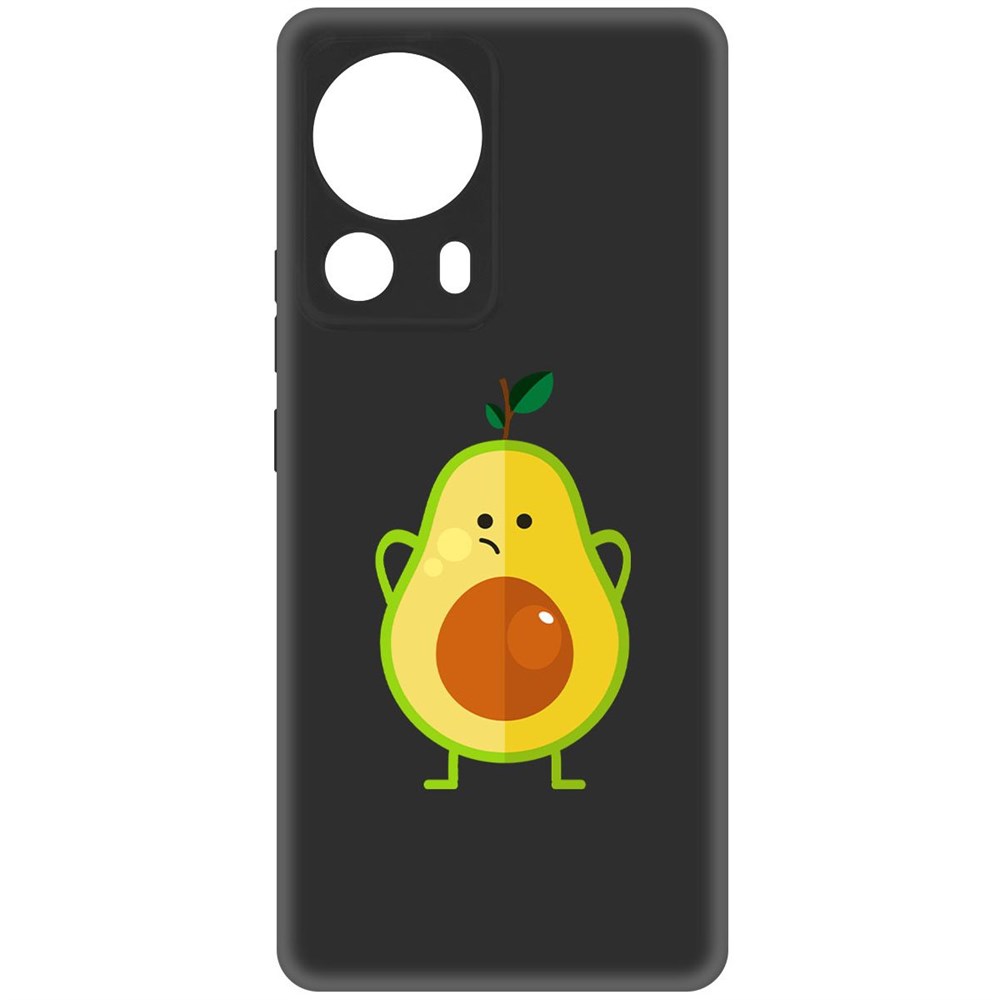 Чехол-накладка Krutoff Soft Case Авокадо Недоумевающий для Xiaomi 13 Lite черный