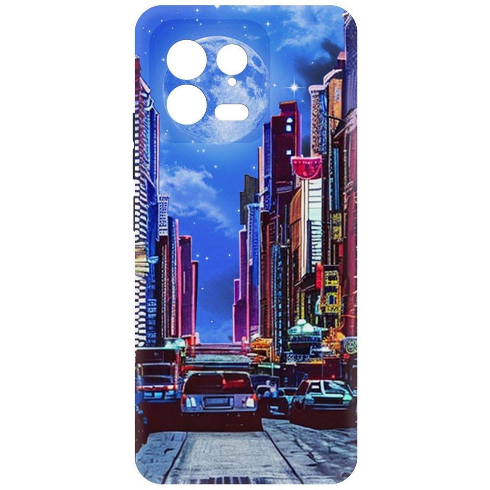 

Чехол-накладка Krutoff Soft Case Ночной город для Xiaomi 13 черный