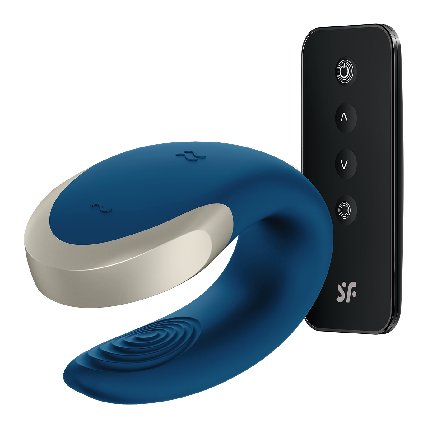 Вибратор Satisfyer  Double Love для пар с управлением через пульт и приложение синий