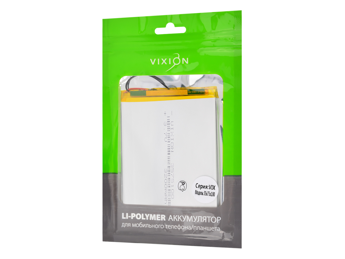 Аккумуляторная батарея Vixion для смартфона универсальный 35x75x100 mm черный