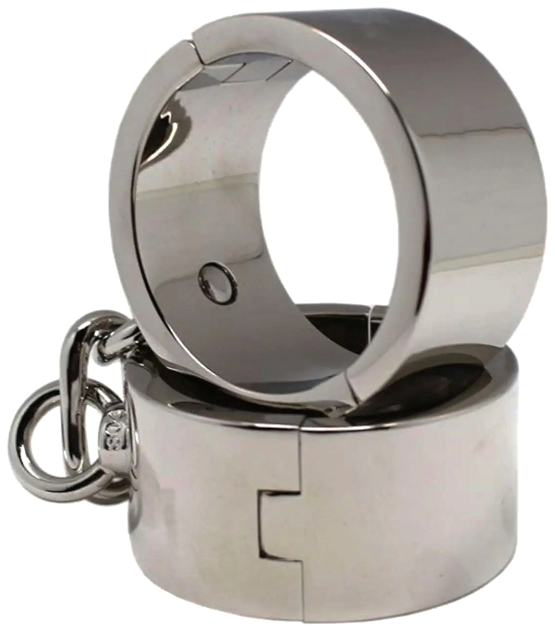 фото Серебристые гладкие металлические наручники с ключиком 195733 eroticon