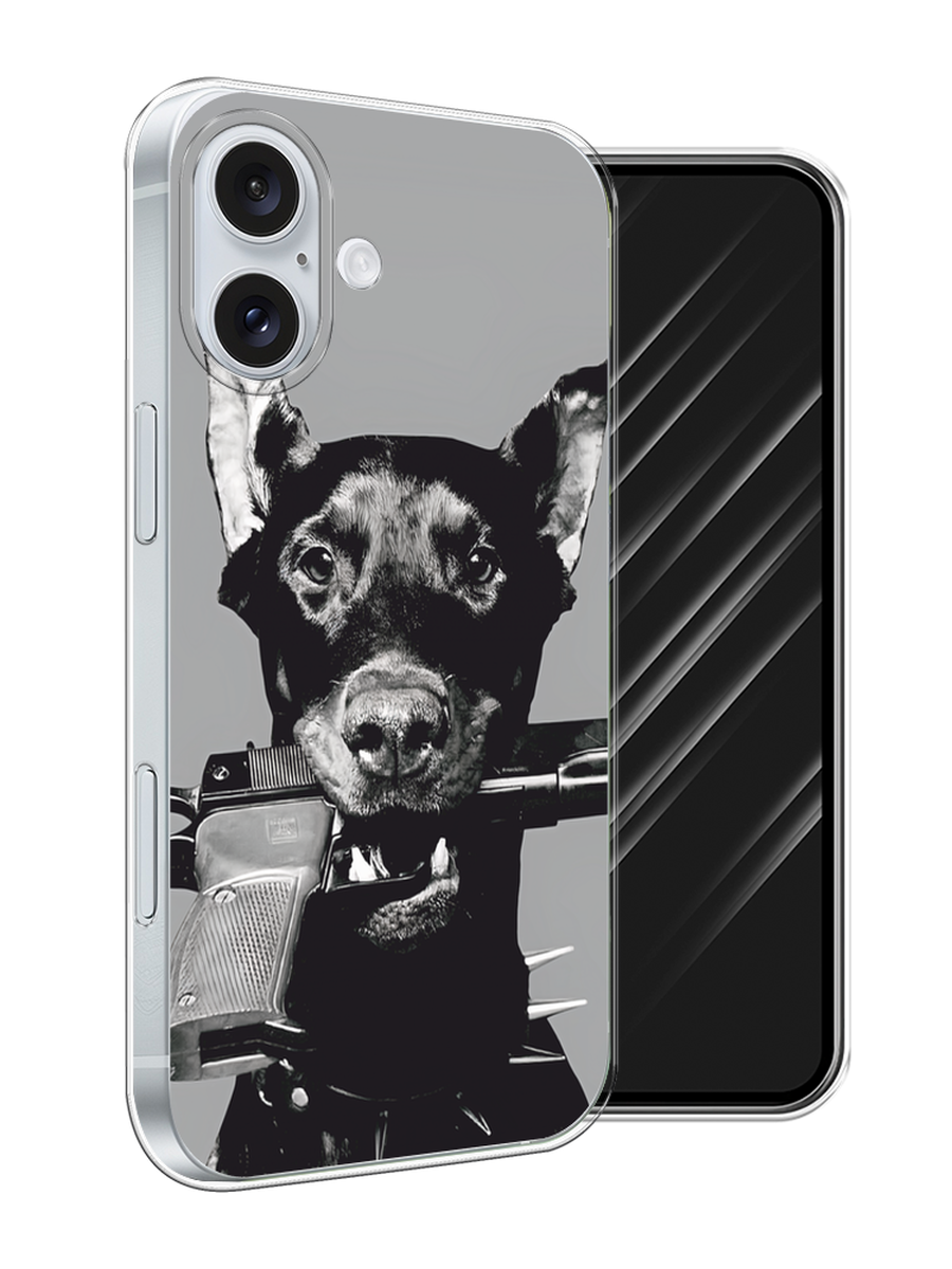 

Чехол Awog на Apple iPhone 16 Plus "Доберман", Серый, 16150-1