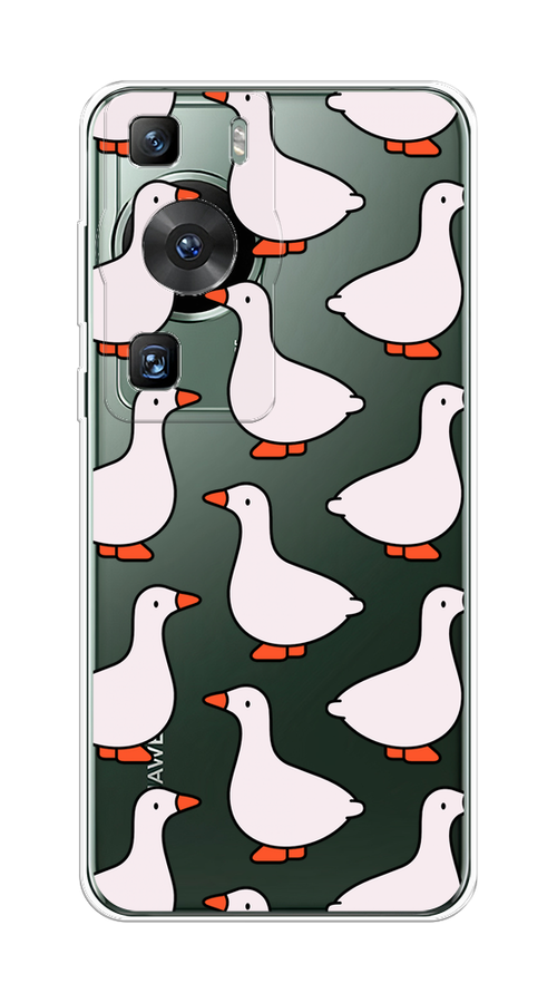 

Чехол на Huawei P60/P60 Pro "Гуси", Прозрачный;белый;оранжевый, 6121050-1