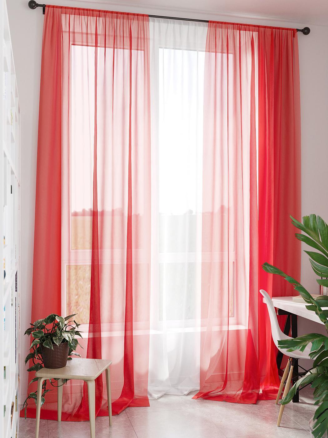 

Комплекты штор AT HOME Мирела (красный) высота 280 см, ширина 150 см, Белый, 206958