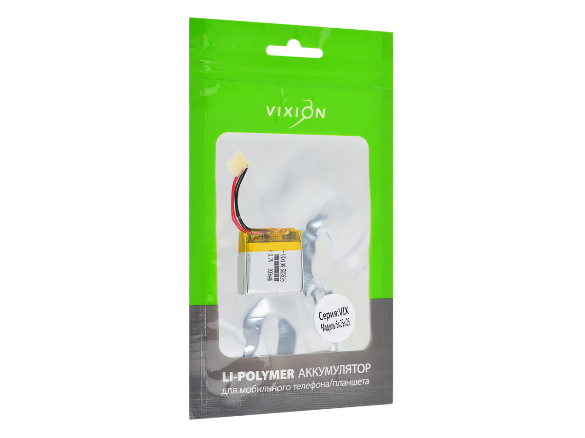 Аккумуляторная батарея Vixion для смартфона универсальный 5x25x25 mm черный