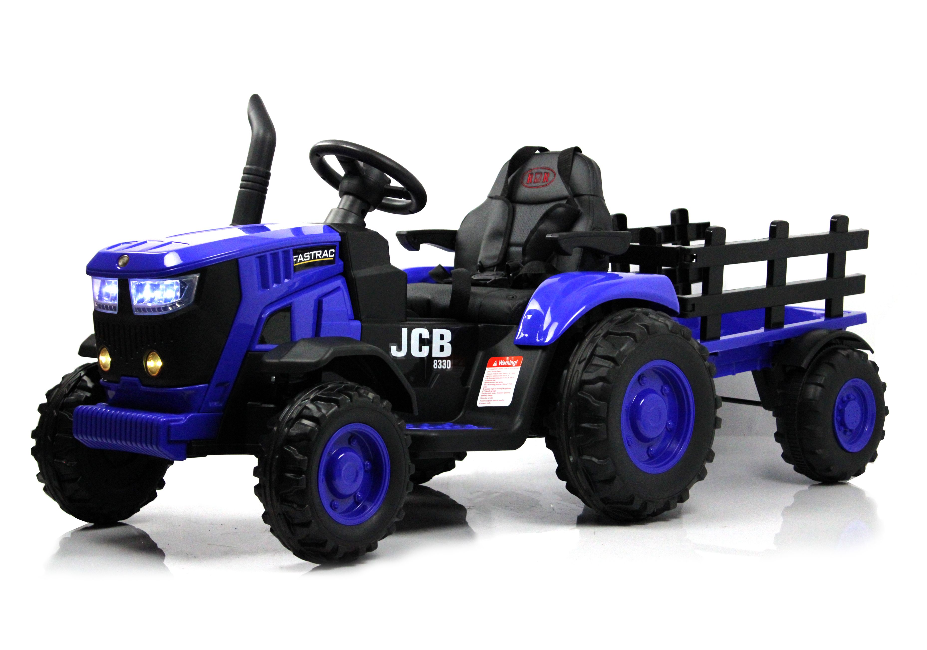 Электромобиль Трактор с Прицепом NOVAKIDS JCB, Синий + ПУЛЬТ трактор алтай с прицепом 2 синий полесье