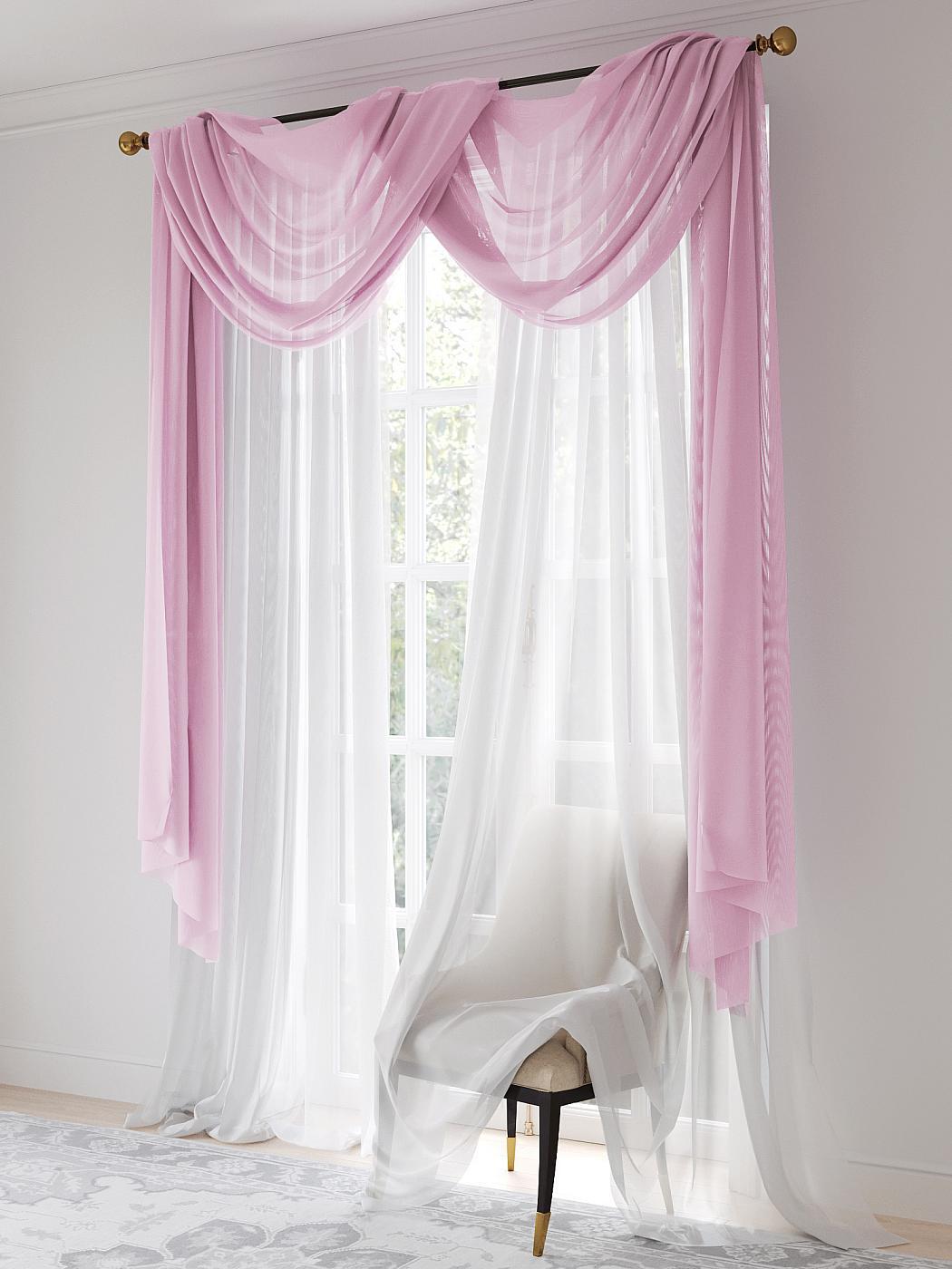 

Комплекты штор AT HOME Раланс (розовый) высота 260 см, ширина 200 см, Белый, 206754