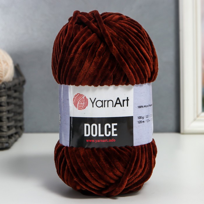 

Пряжа Dolce 100% микрополиэстер 120м/100гр (775 шоколад), Коричневый