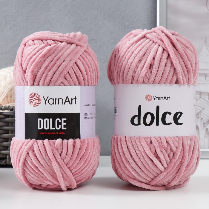

Пряжа "Dolce" 100% микрополиэстер 120м/100гр (769 роза), Розовый