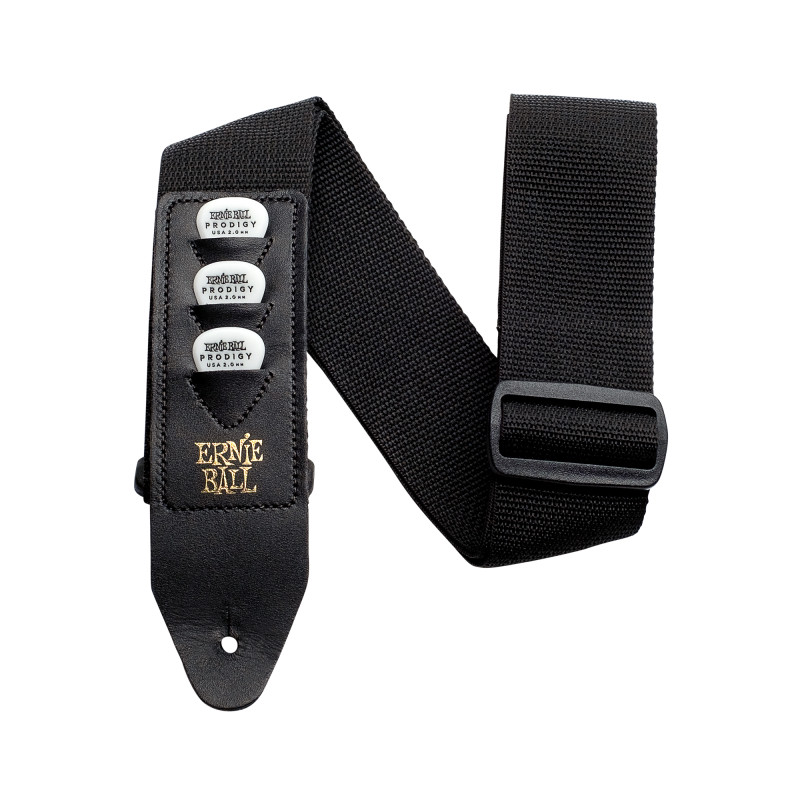 

Ernie Ball 4039 - гитарный ремень Pickholder, полипропилен с кармашками под 3 медиатора/че