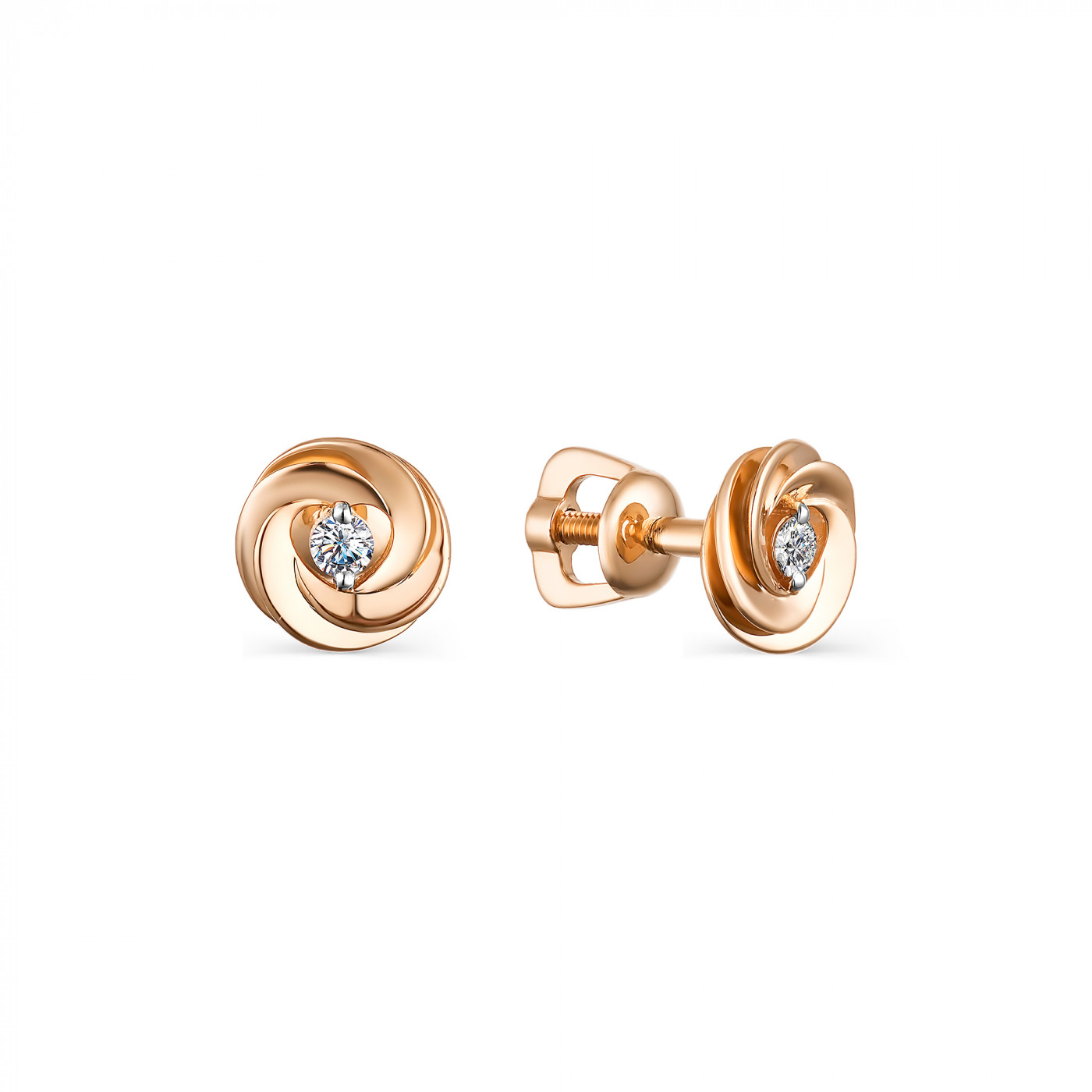 

Серьги из красного золота Golden Eagle 23435-100, бриллиант, 23435-100