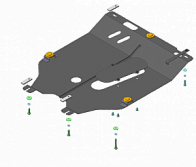 

Усилен защита картера двигат,КПП(2мм,сталь)д/Nissan Note 2006-2014,Nissan Micra 2003-2010, 61402