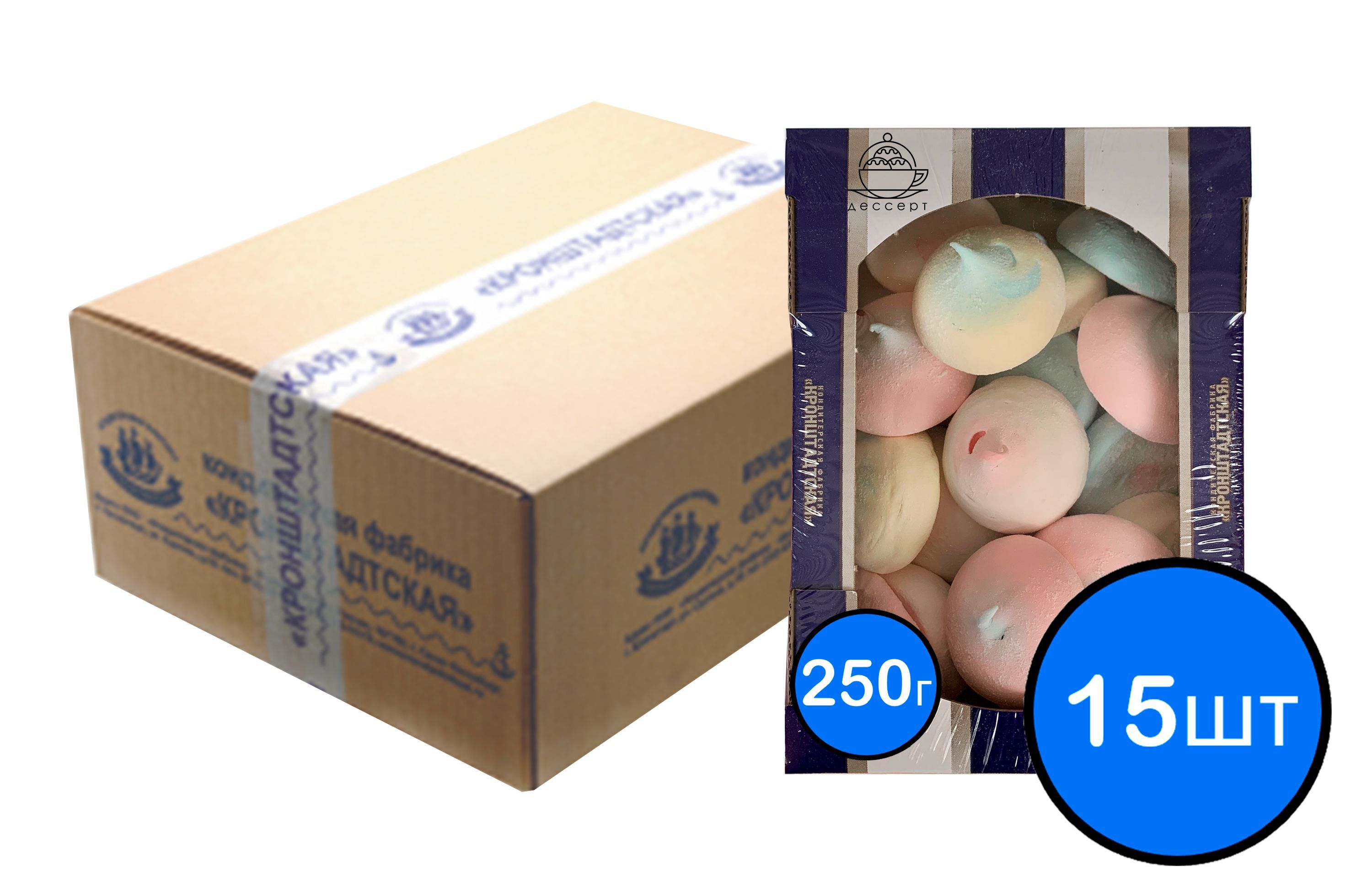 

Зефир БЛЮ КЮРАСАО "Итальянский десерт", КФ КРОНШТАДТСКАЯ, 250г х 15шт