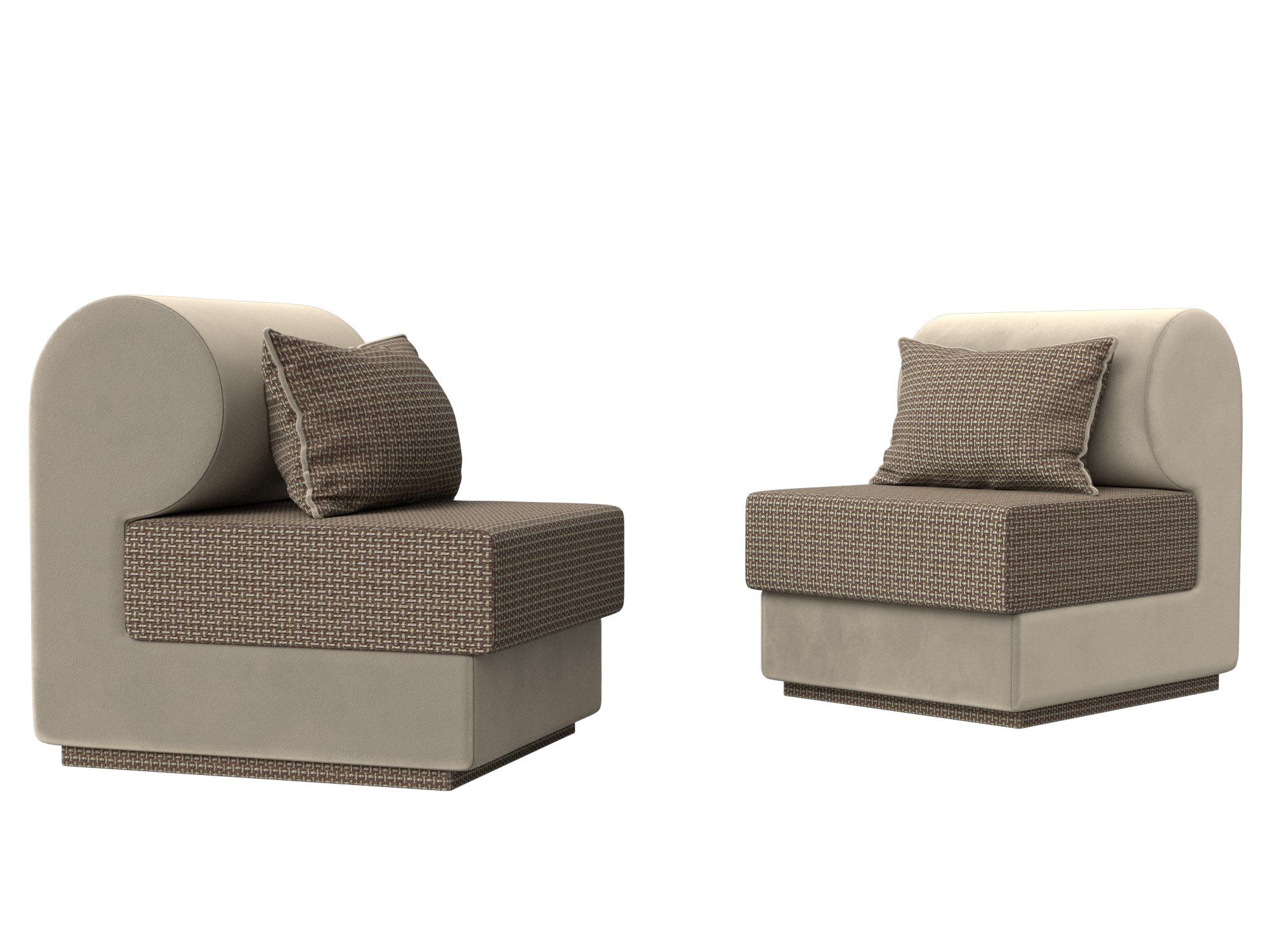 

Набор Кипр-1 (2 кресла) рогожка/микровельвет корфу 03/бежевый, Разноцветный, Набор Кипр-1 (2 кресла)