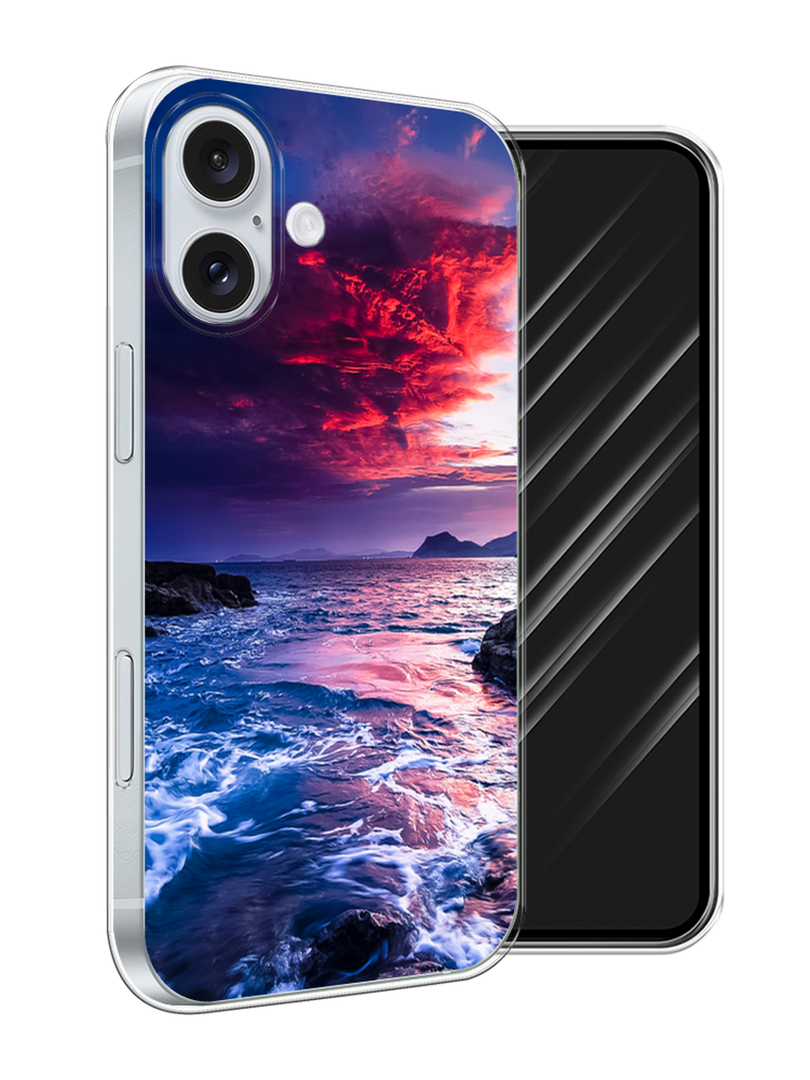 

Чехол Awog на Apple iPhone 16 Plus "Волны 1", Розовый;синий, 16150-1