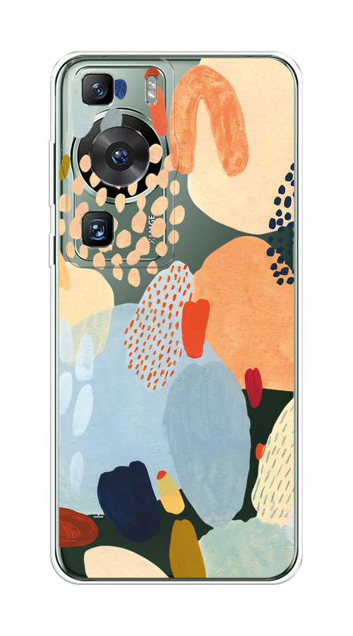 

Чехол на Huawei P60/P60 Pro "Необычная абстракция", Бежевый;голубой, 6121050-1